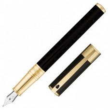 法國 S.T. Dupont 都彭 D-INITIAL系列黑色鍍金潤飾 鋼筆 260205